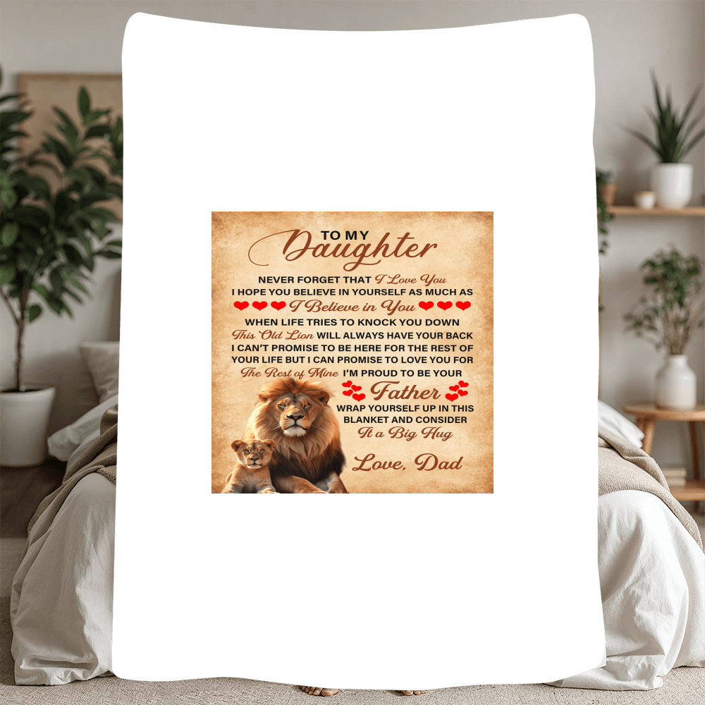 To My Daughter This Old Lion – Sherpa Fleece Blanket
