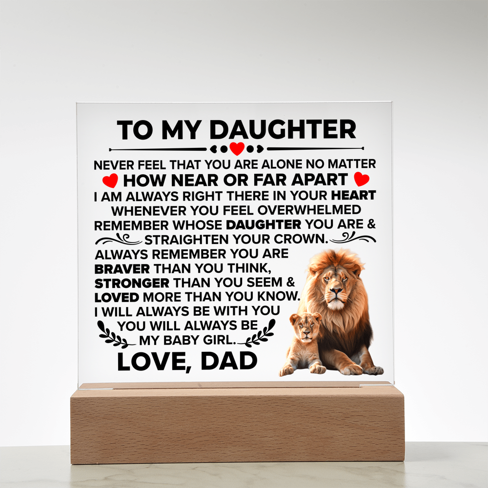 To My Daughter Braver – Acrylic Square